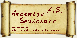 Arsenije Savićević vizit kartica
